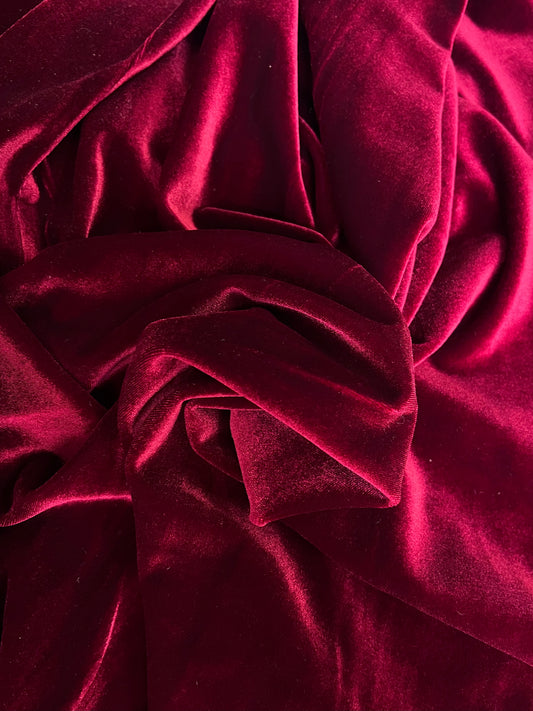 Stretch Velvet - Burgundy