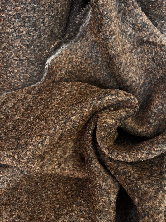 Italian Textured Alpaca Wool - Mocha Brown
