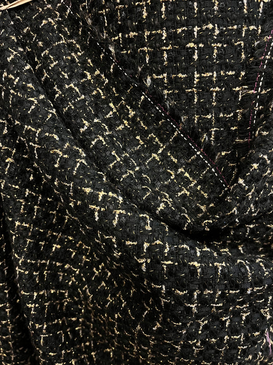 Woven Boucle Lurex Poly/Rayon - Gold & Black