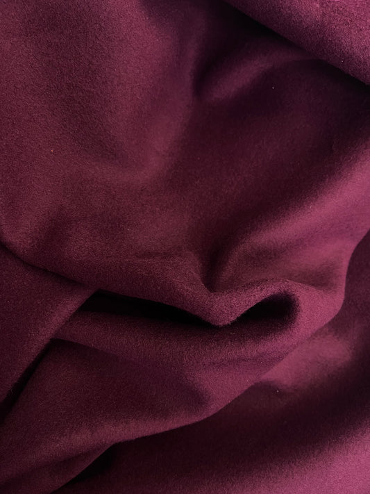 Italian Designer Cashmere Wool - Fused - Berry Burgundy