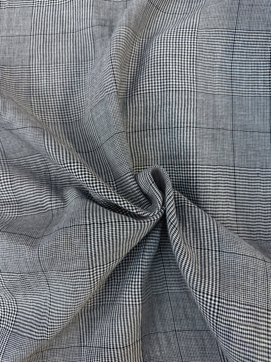 Plaid Double Gauze - 100% Cotton - Navy & White