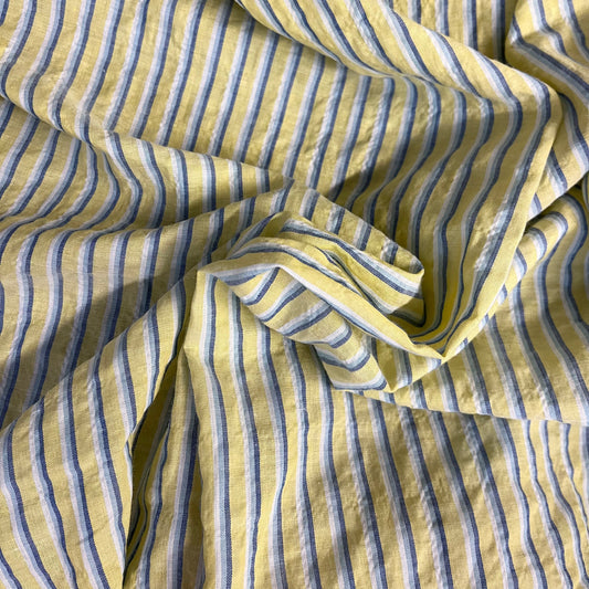 Lightweight Stripe Cotton - Yellow, Blue & White