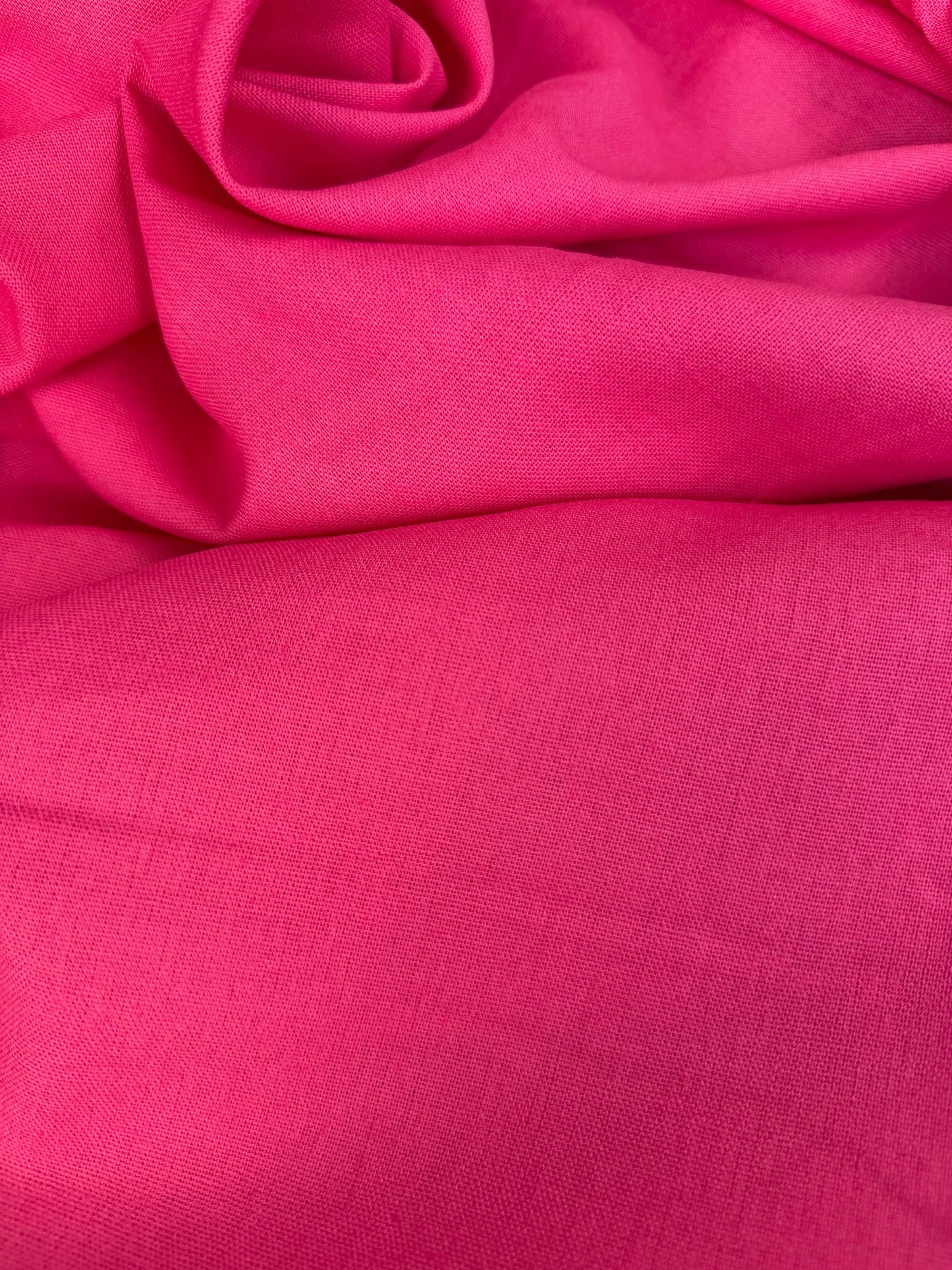 Organic Linen & Rayon Blend - Vibrant Pink