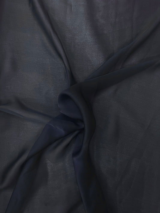 Satin Face Silk Chiffon - Dark Navy