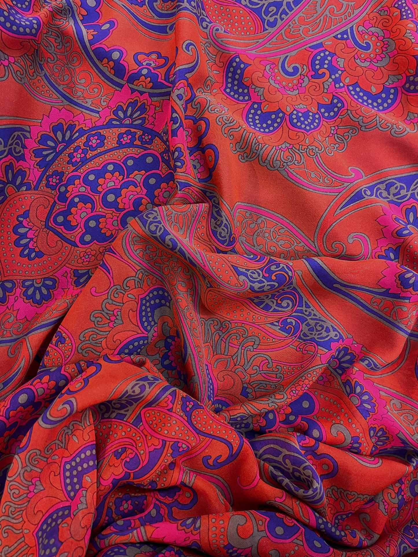 Printed Silk Georgette - Psychedelic Paisley