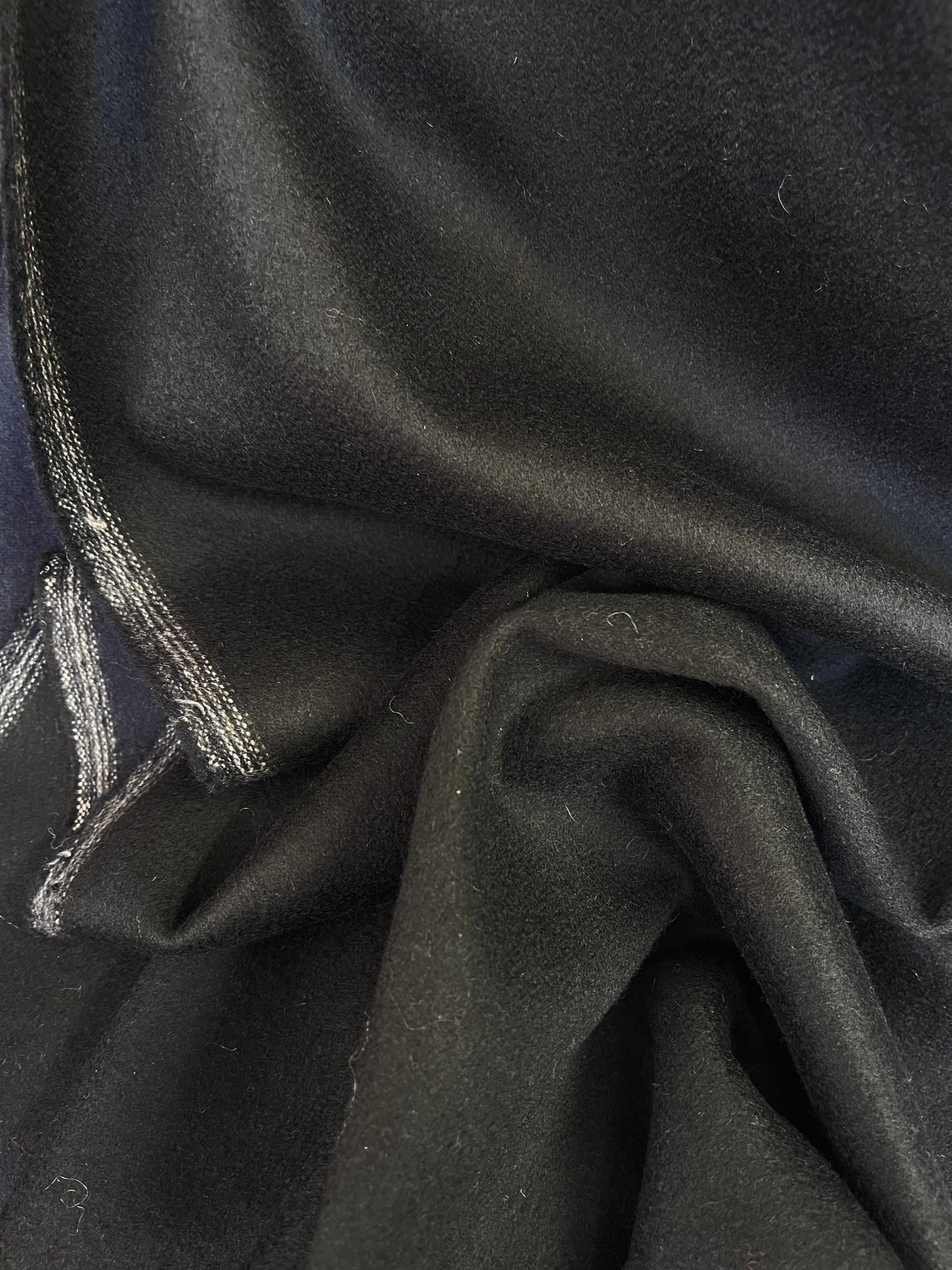 Italian Double Face Wool - Navy & Black