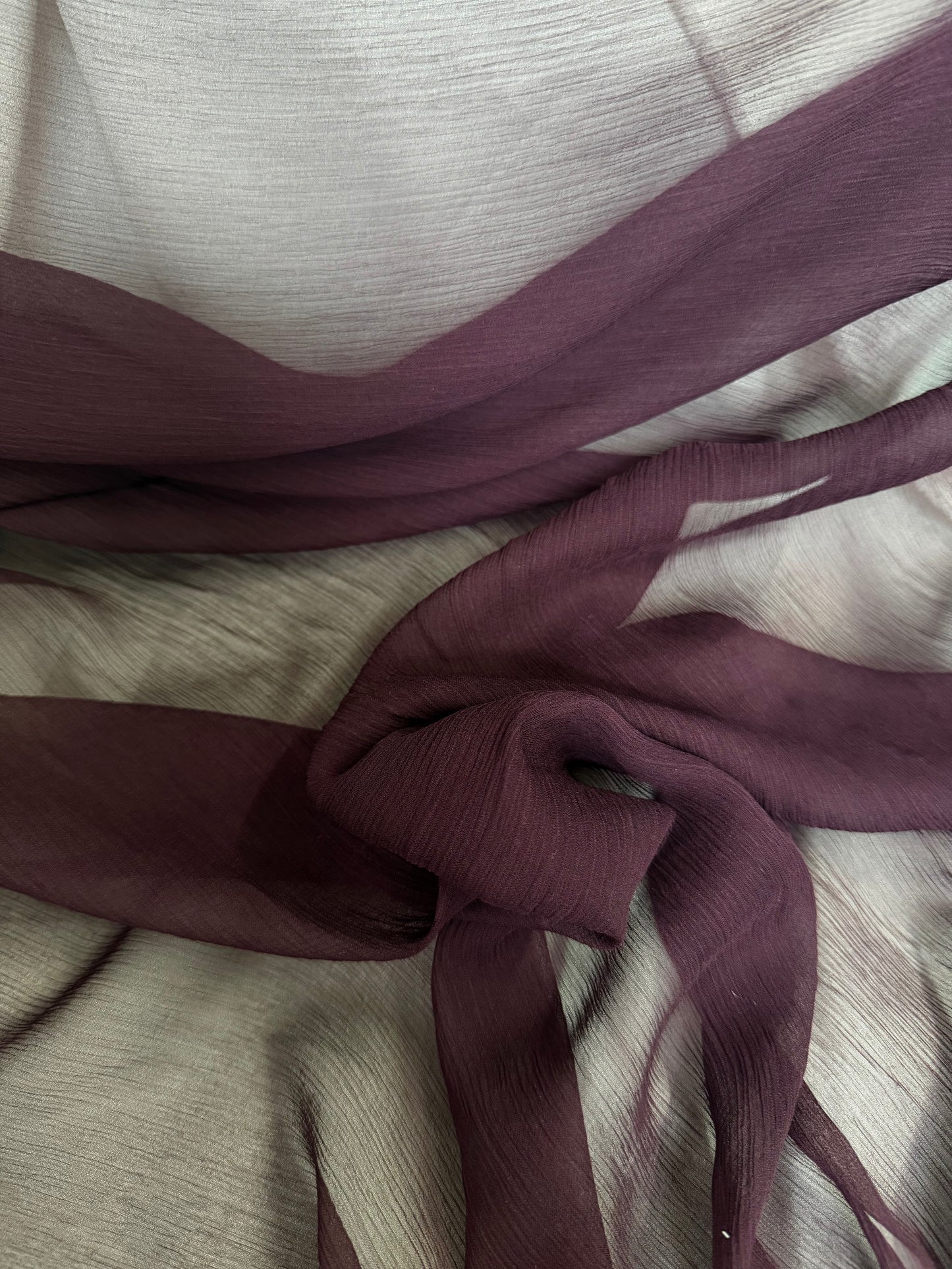 Crinkled Silk Chiffon - Plum Purple