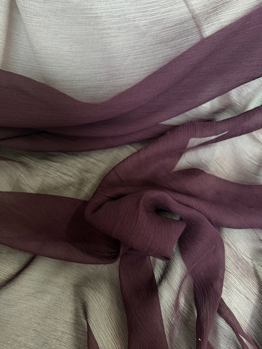 Crinkled Silk Chiffon - Plum Purple