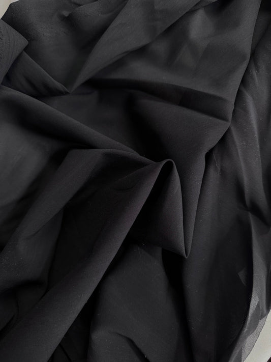 Silk Georgette Stretch - Black