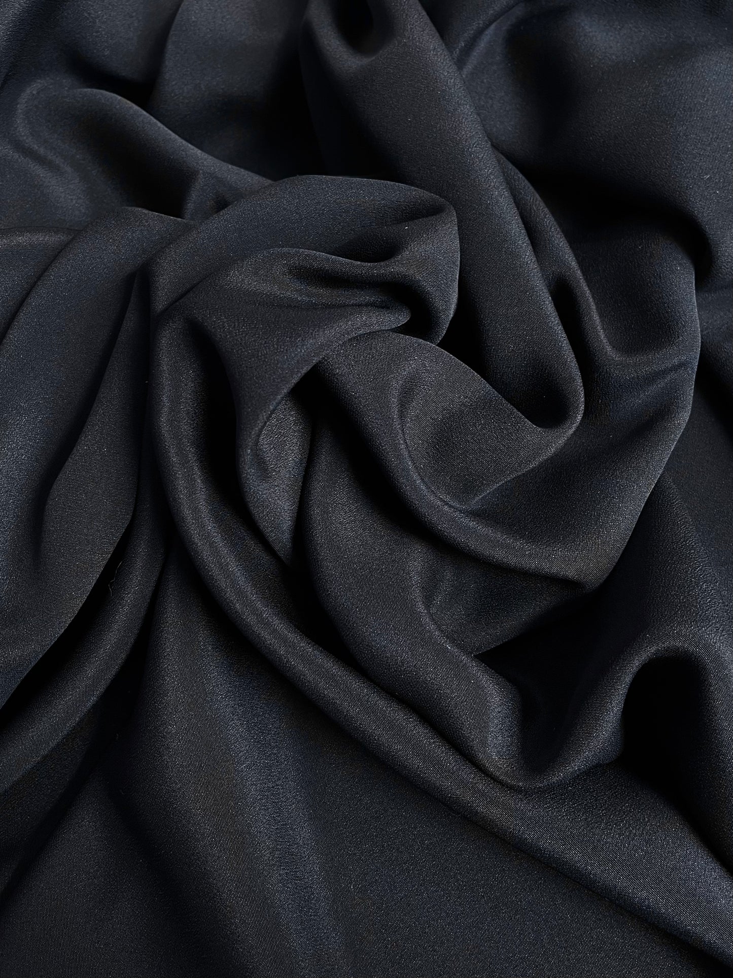 Silk Crepe De Chine - Deep Navy - Medium Weight