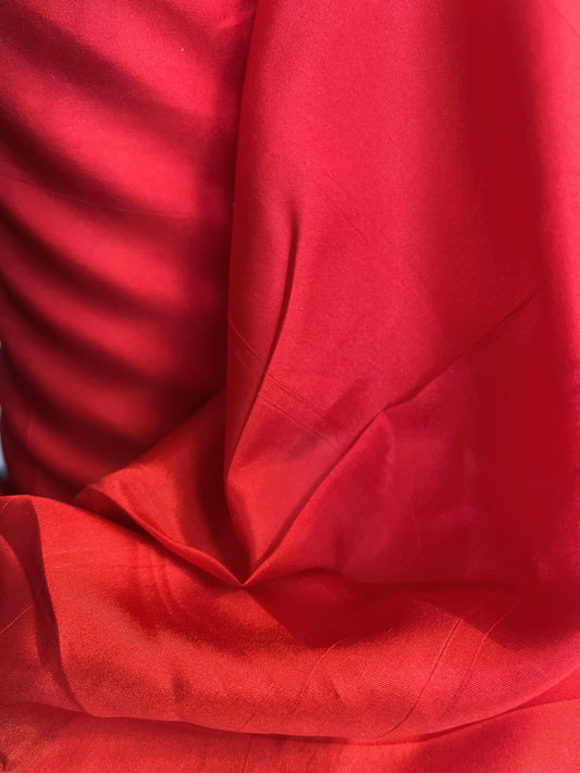 100% Silk Habotai Lining - Cherry Red