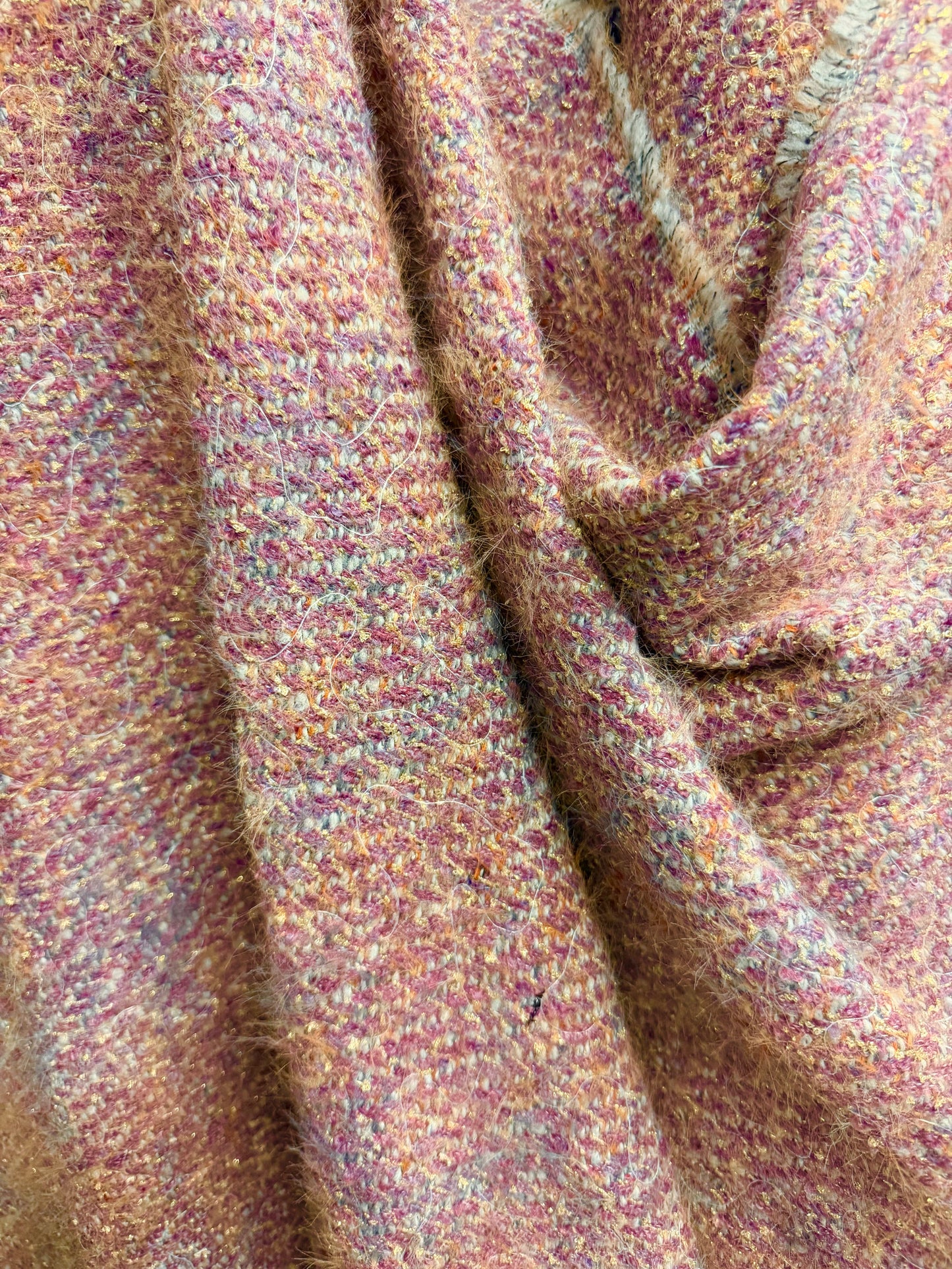 American Heritage - Wool Blend Boucle - Lurex Gold, Pink & Beige