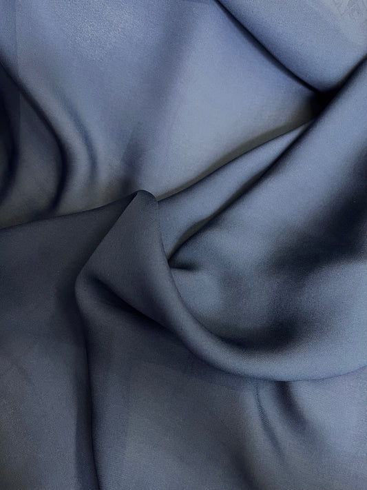 Silk Georgette - Aegean Blue