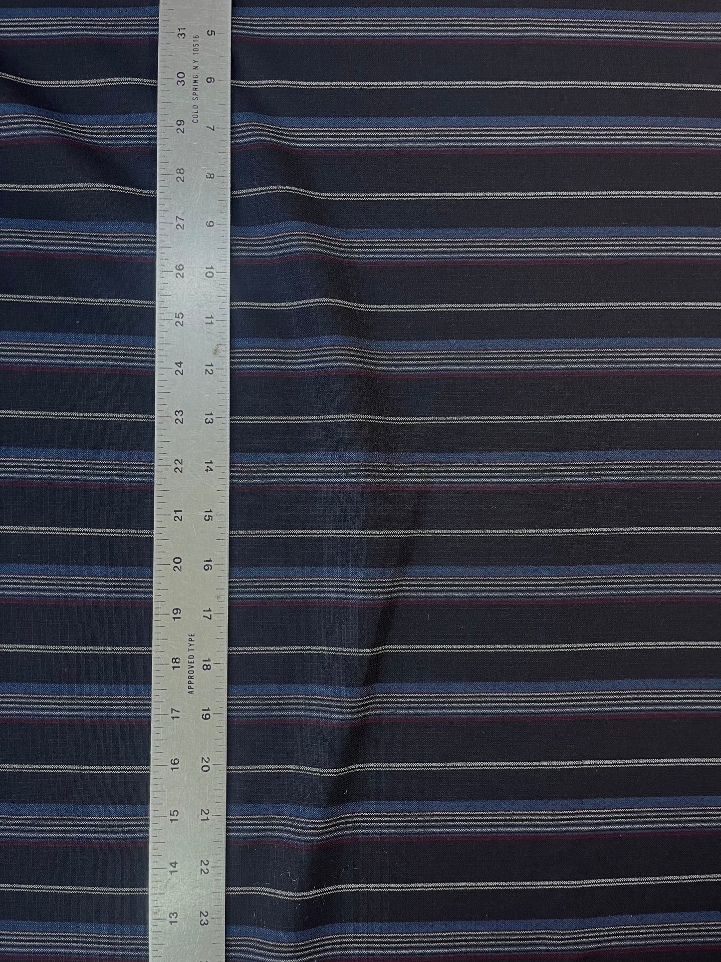 Stripe Wool Suiting - Blue, Red & White