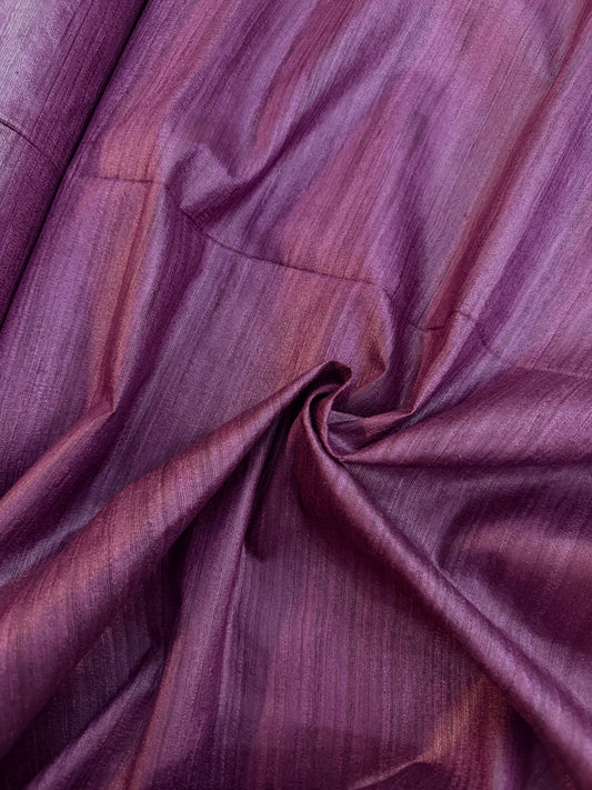 Raw Silk Ghicha - Auburgine Purple
