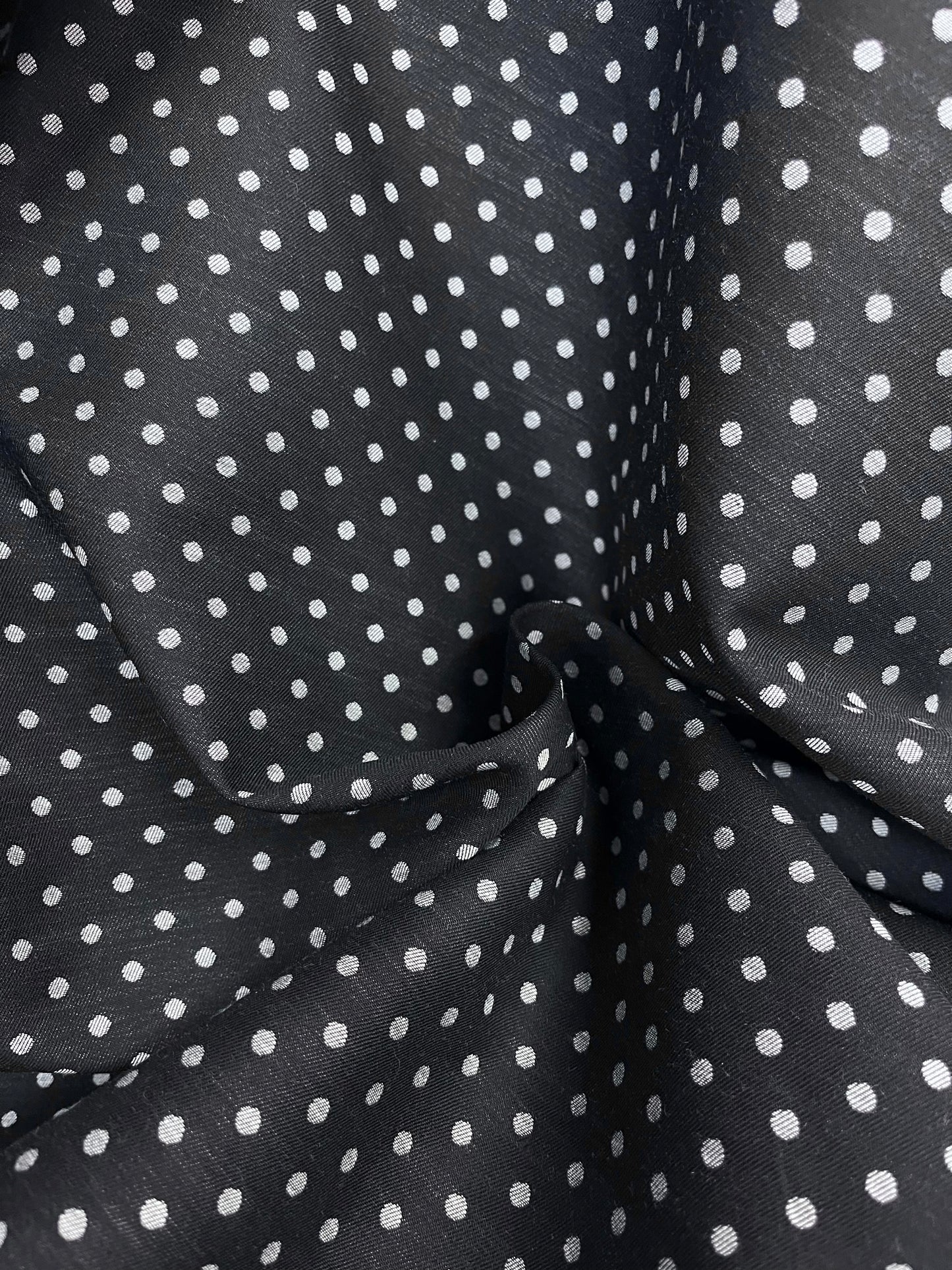 Italian Double-Sided Cotton & Wool Blend - Polka Dot - Blue