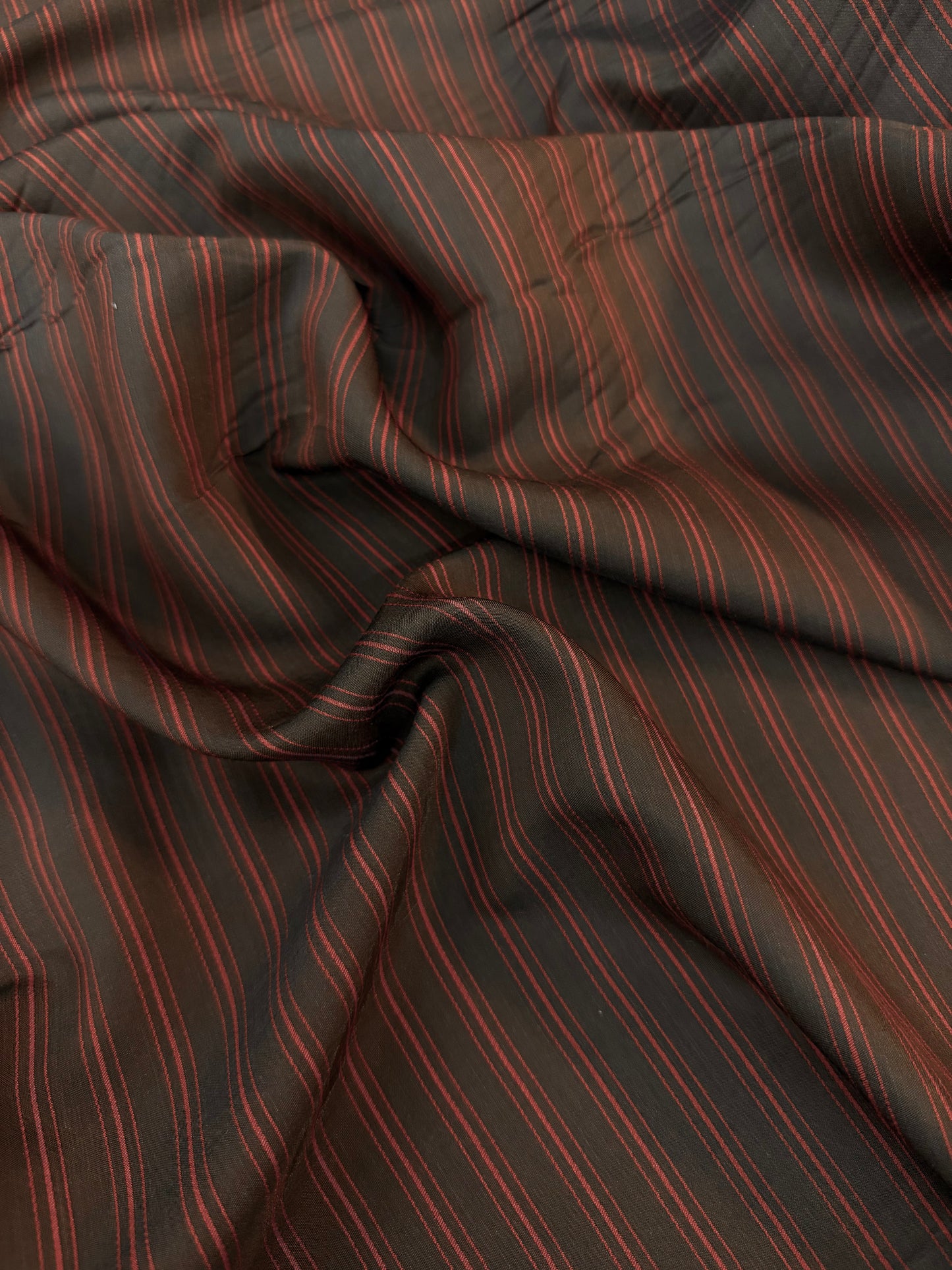 Italian Stripe Rayon Viscose - Brown & Red