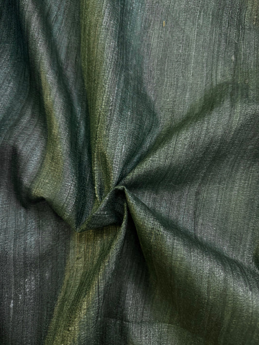 Raw Silk Ghicha - Forest Green