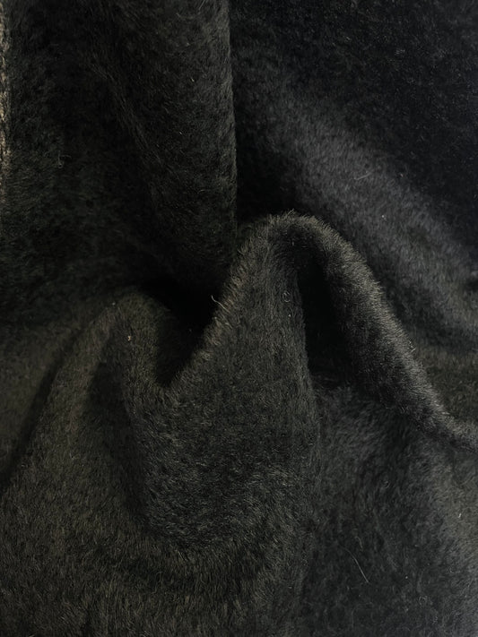 Italian Textured Alpaca Wool - Jet Black