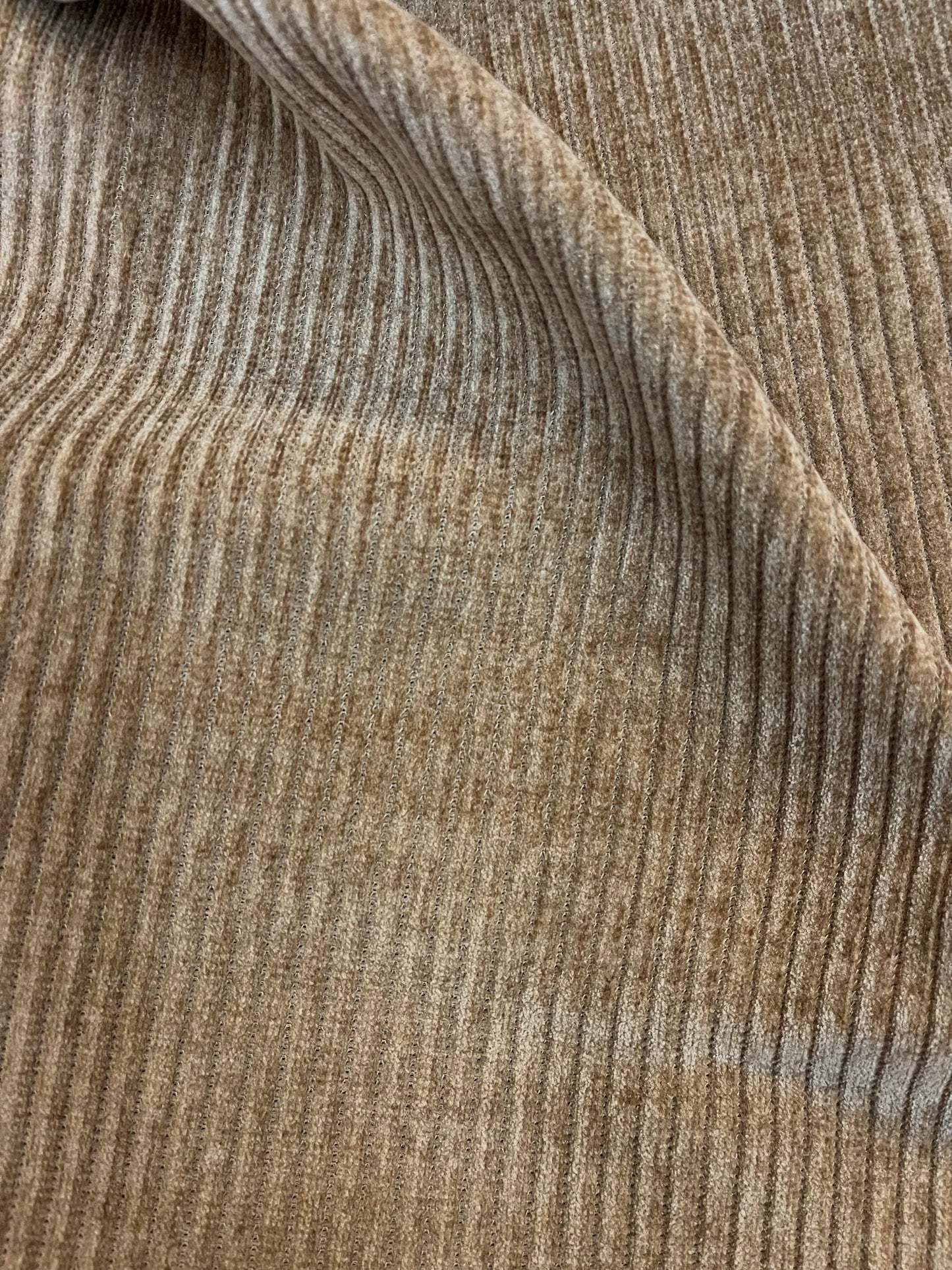 Italian Poly Stretch Corduroy - Sand Brown
