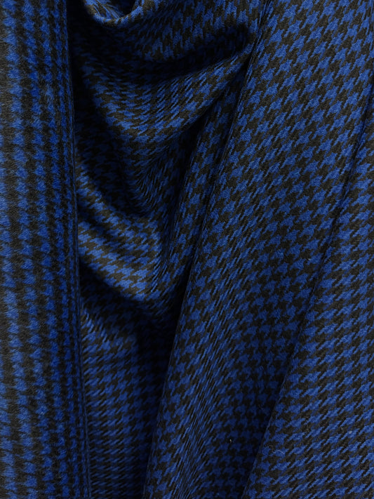 Heritage Label - Italian Houndstooth Wool Blend - Blue & Black