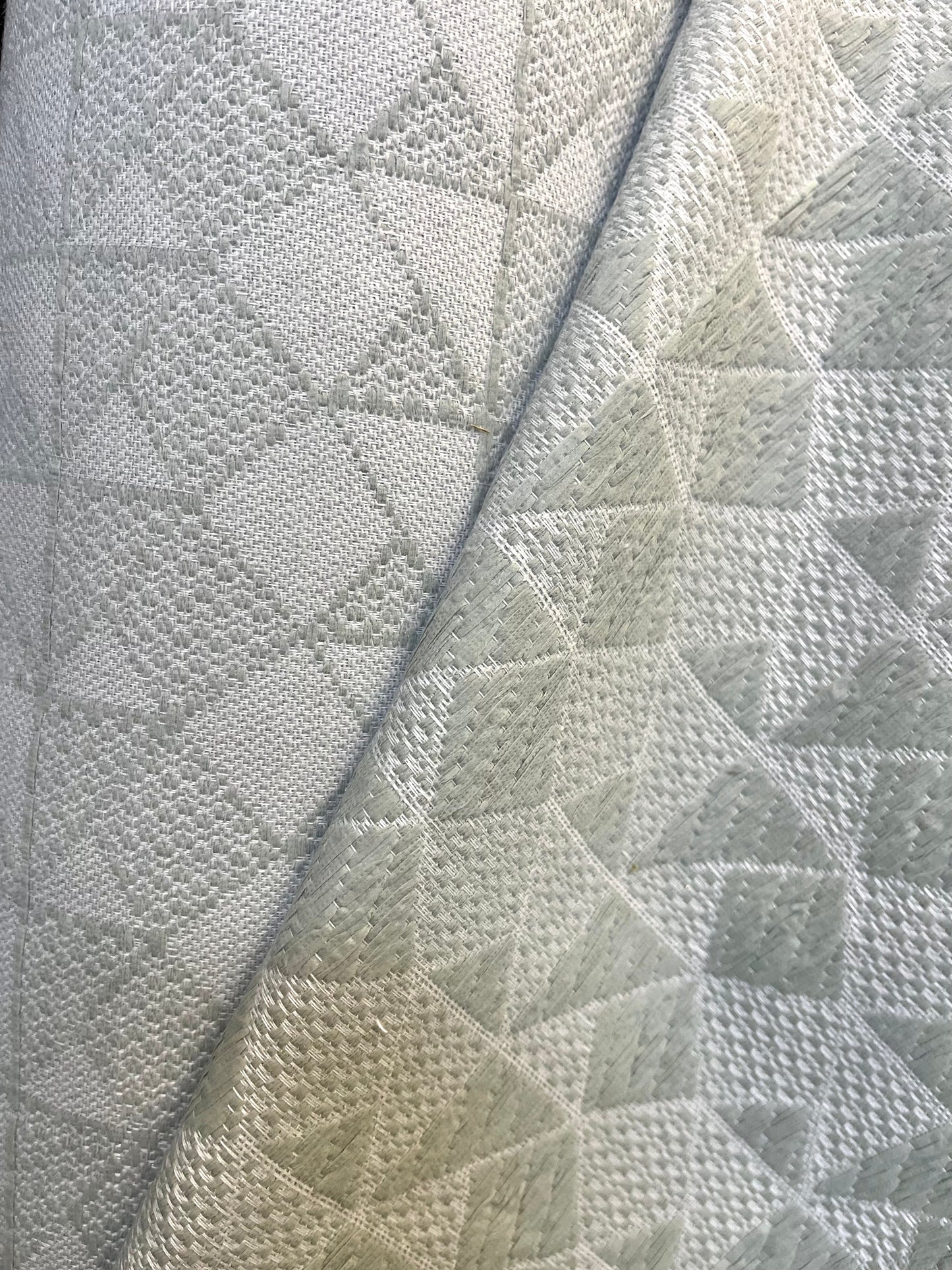 French Poly / Rayon Woven Boucle - Sage & White