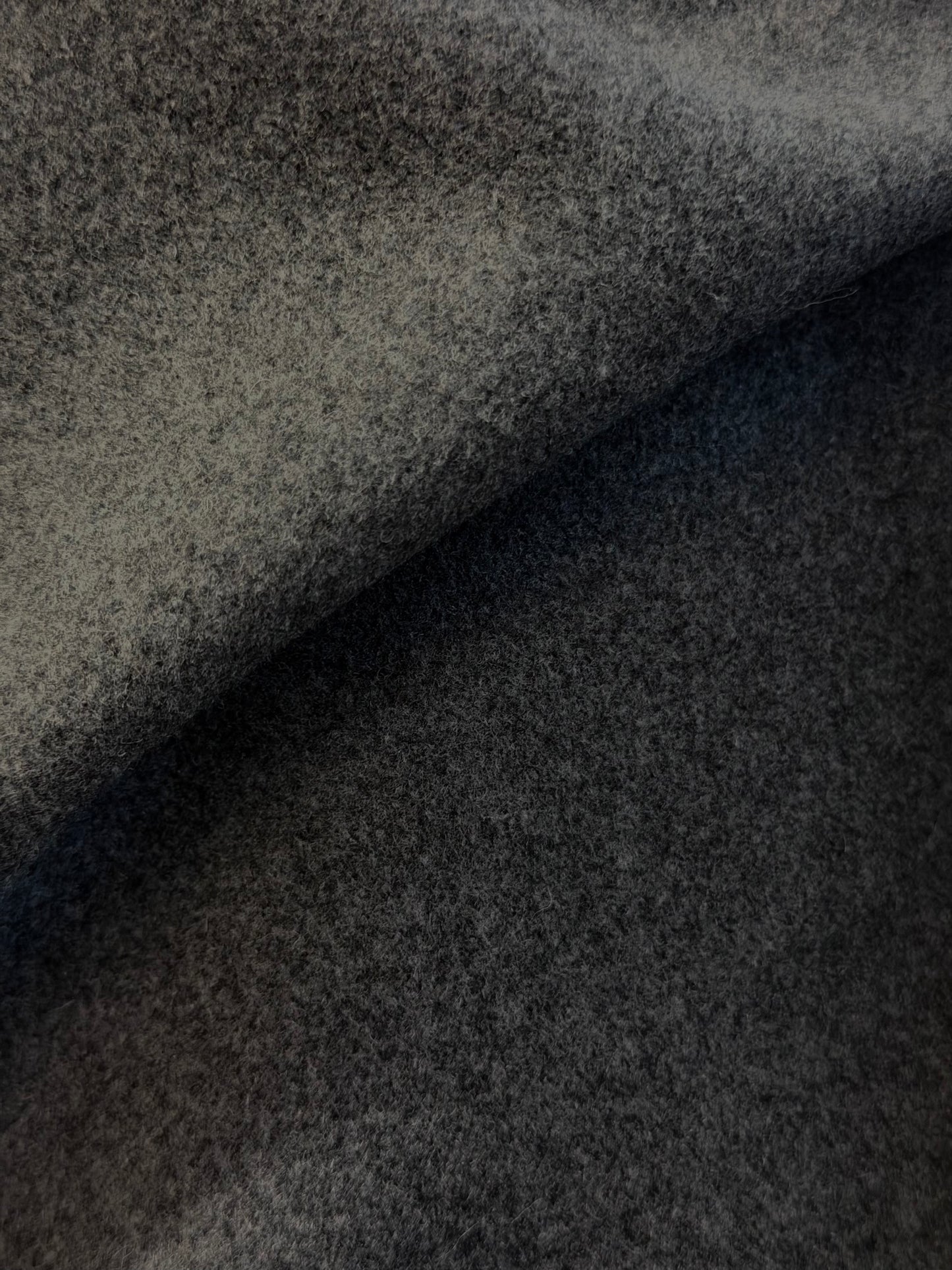 Designer Italian Melton Wool - Medium Weight - Grey