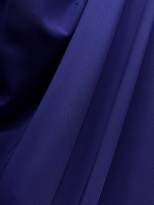 Italian Stretch Poly Rayon Suiting - Cobalt Blue