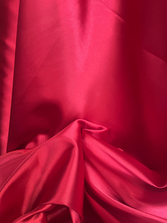 Stretch Poly Satin - Cherry Red