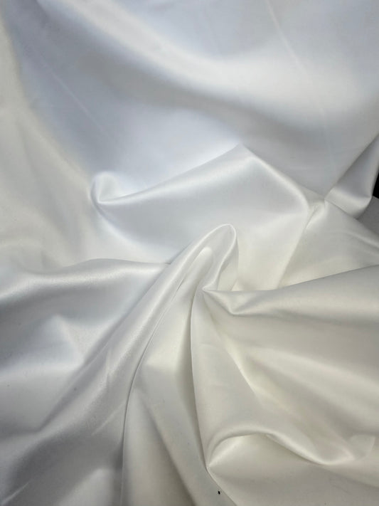 Stretch Poly Charmeuse - White