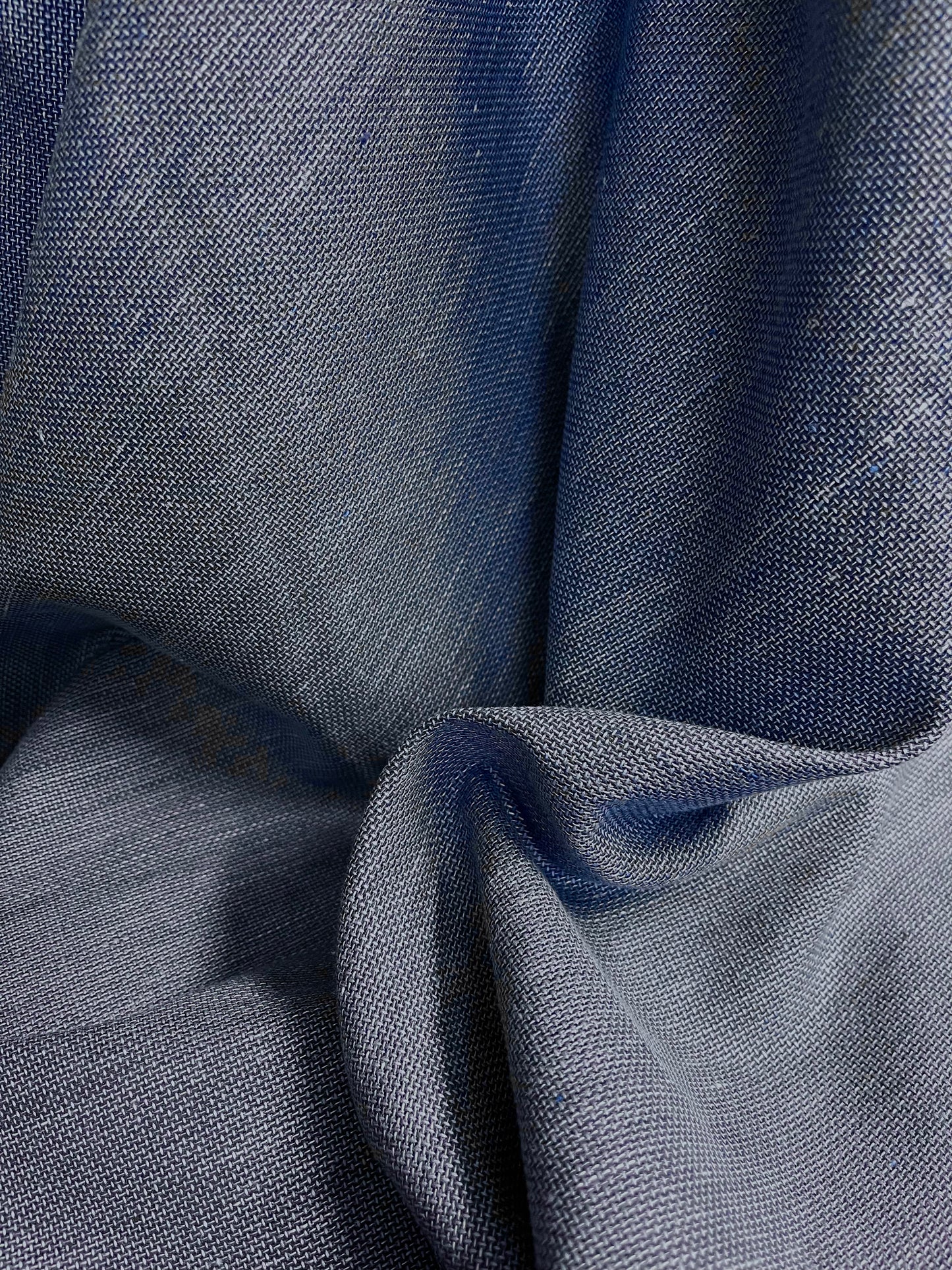 Textured Woven Cotton - Washed Blue