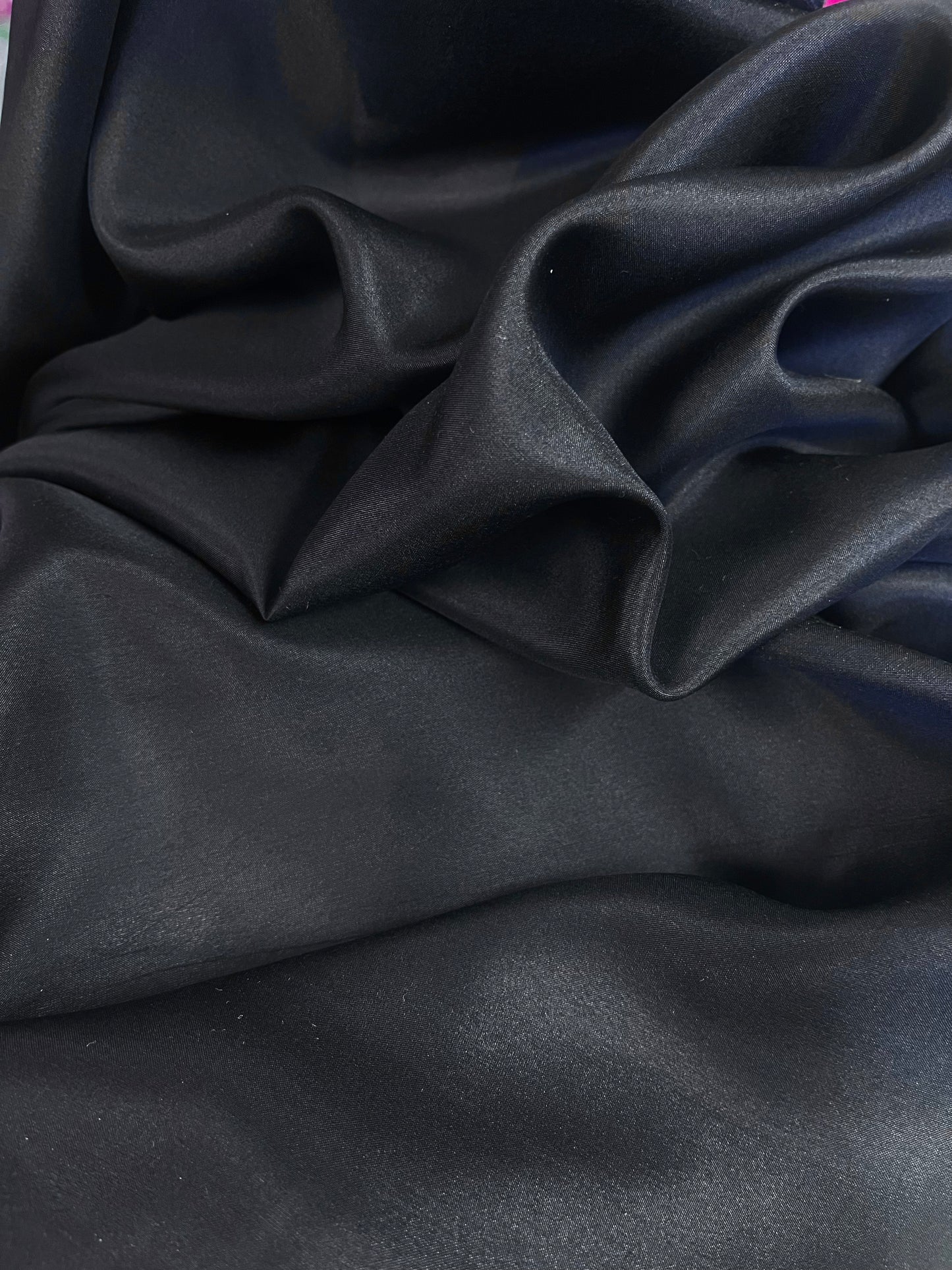 100% Silk Wide Habotai Lining - Navy Blue