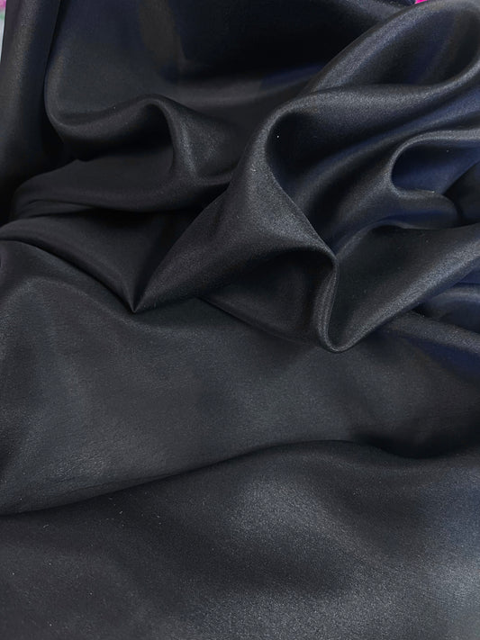 100% Silk Wide Habotai Lining - Navy Blue
