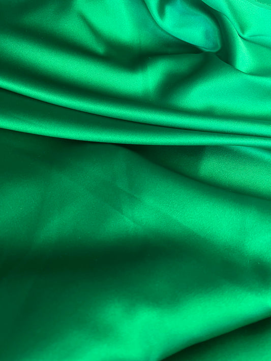 Stretch Silk Charmeuse - Emerald Green