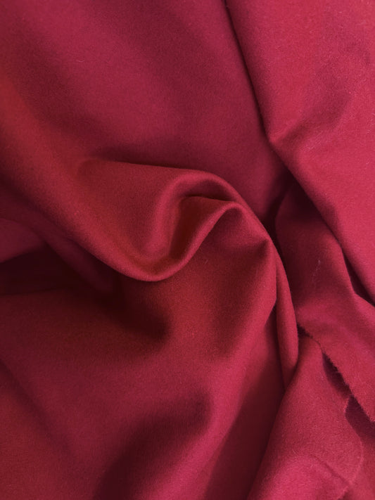 Heritage Label Italian Melton Wool - Rose Red