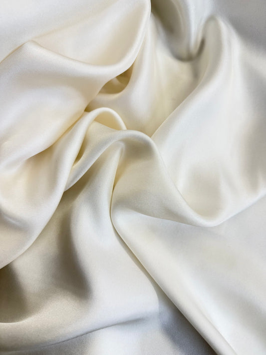 Silk Twill Lining - Ivory White