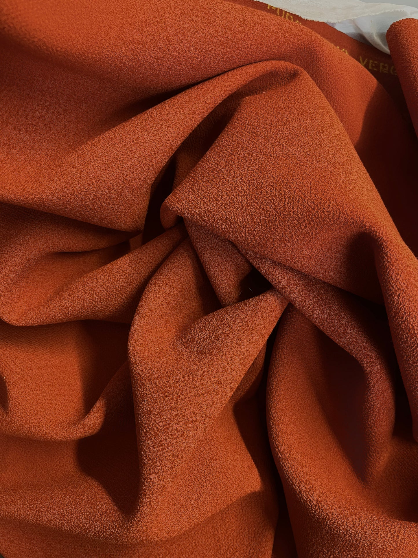 Italian Designer Double Faced Virgin Wool Crepe - Fused - Burnt Orange