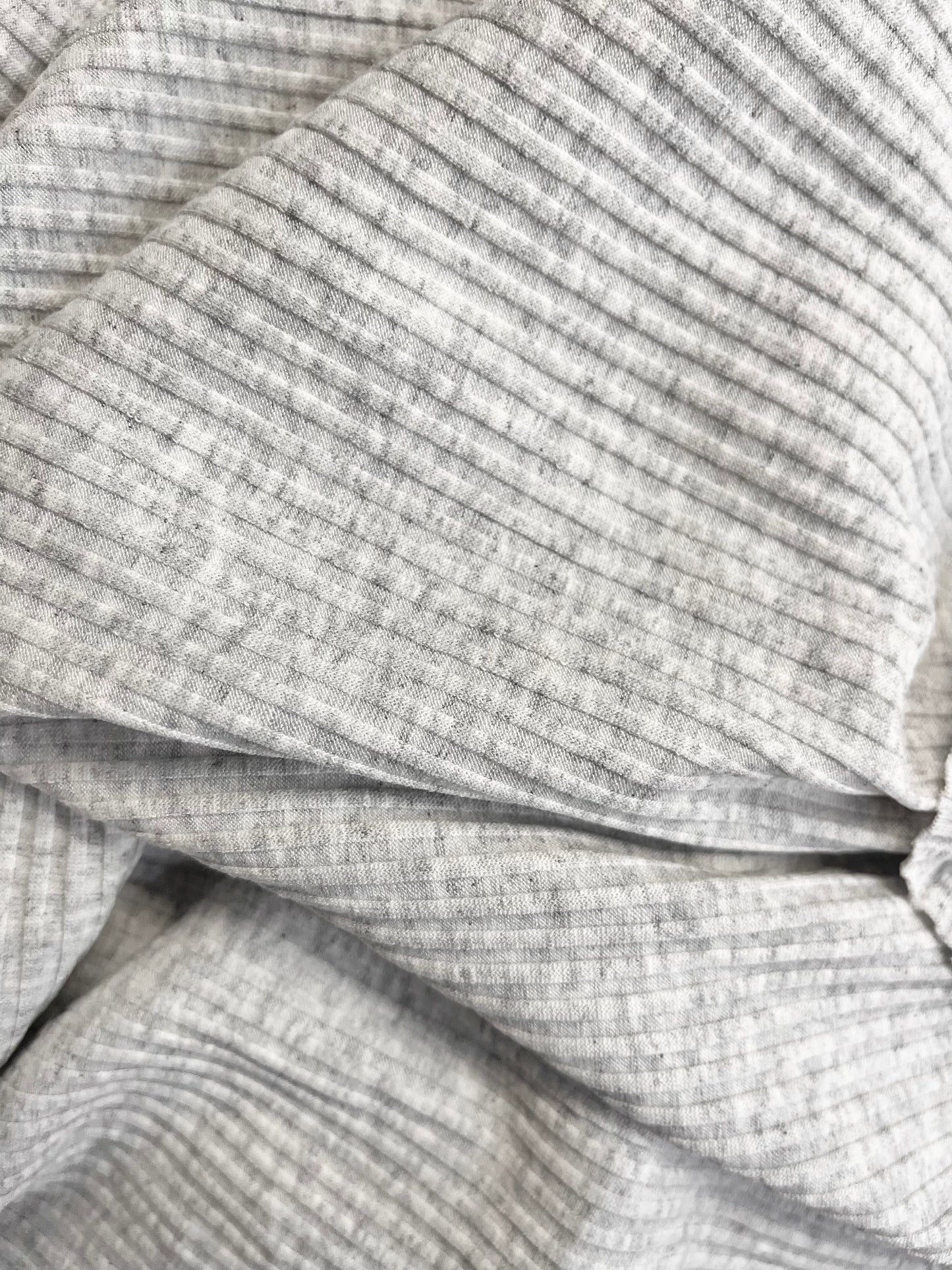 Rayon Wide Ribbed Knit - Light Gray