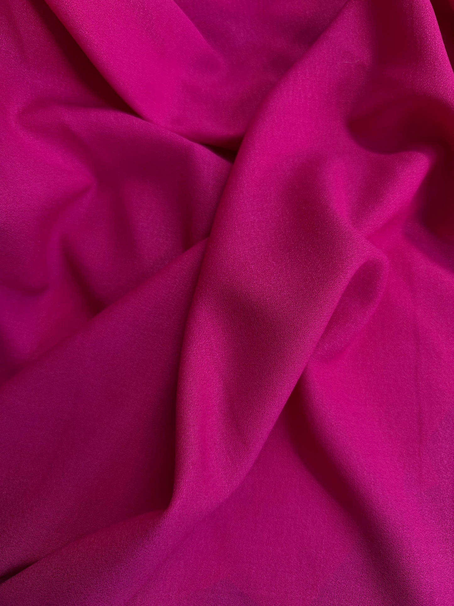 Italian Virgin Wool Fine Crepe - Hot Pink
