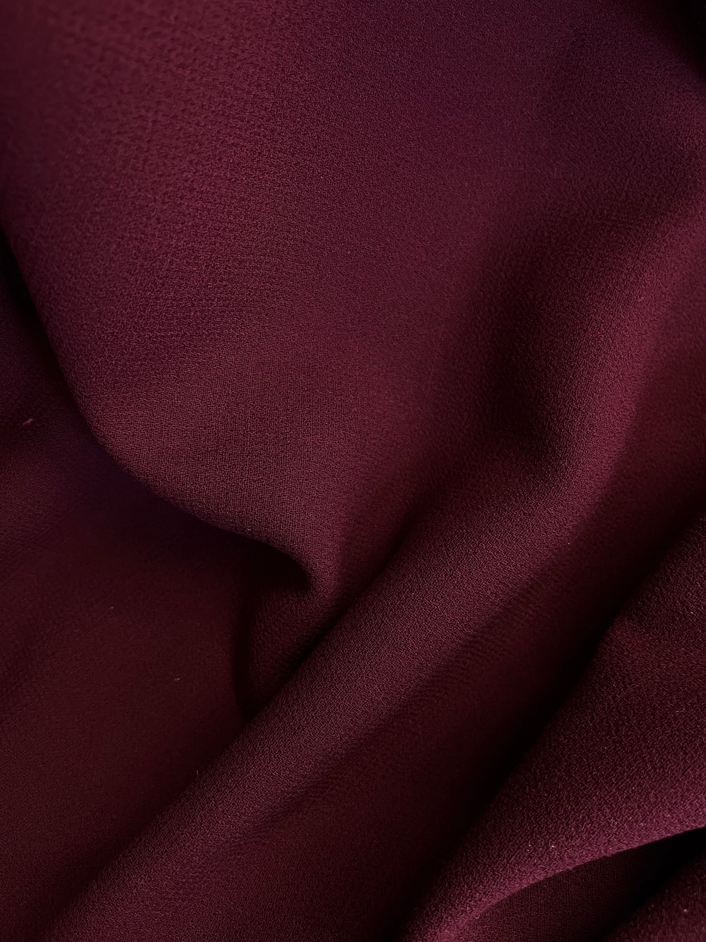 Italian Designer Double Faced Virgin Wool Crepe - Oxblood Red