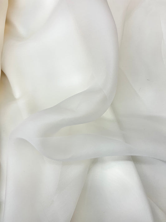 Wide Weave Silk Organza - Off White