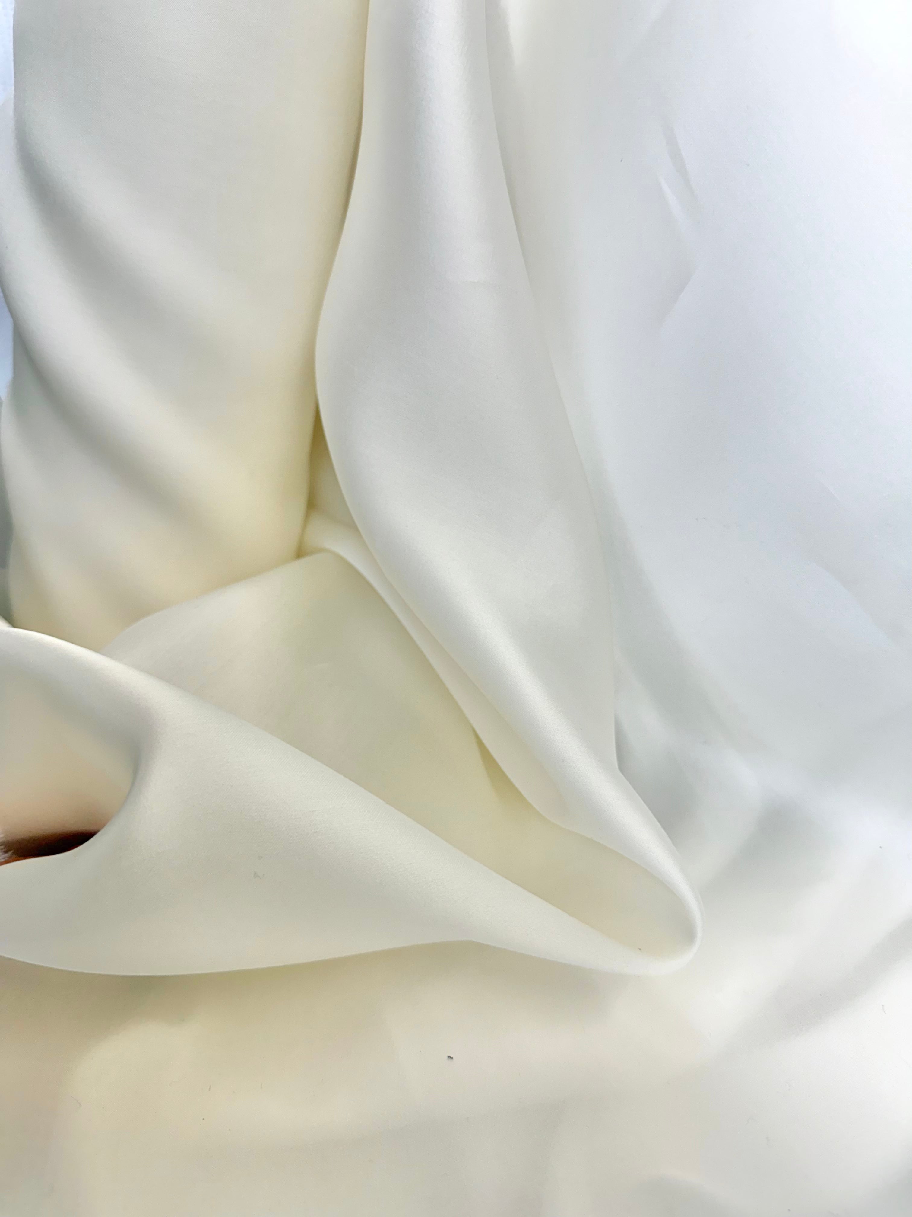 Silk Organza Satin Face - Ivory – metrotextilesnyc
