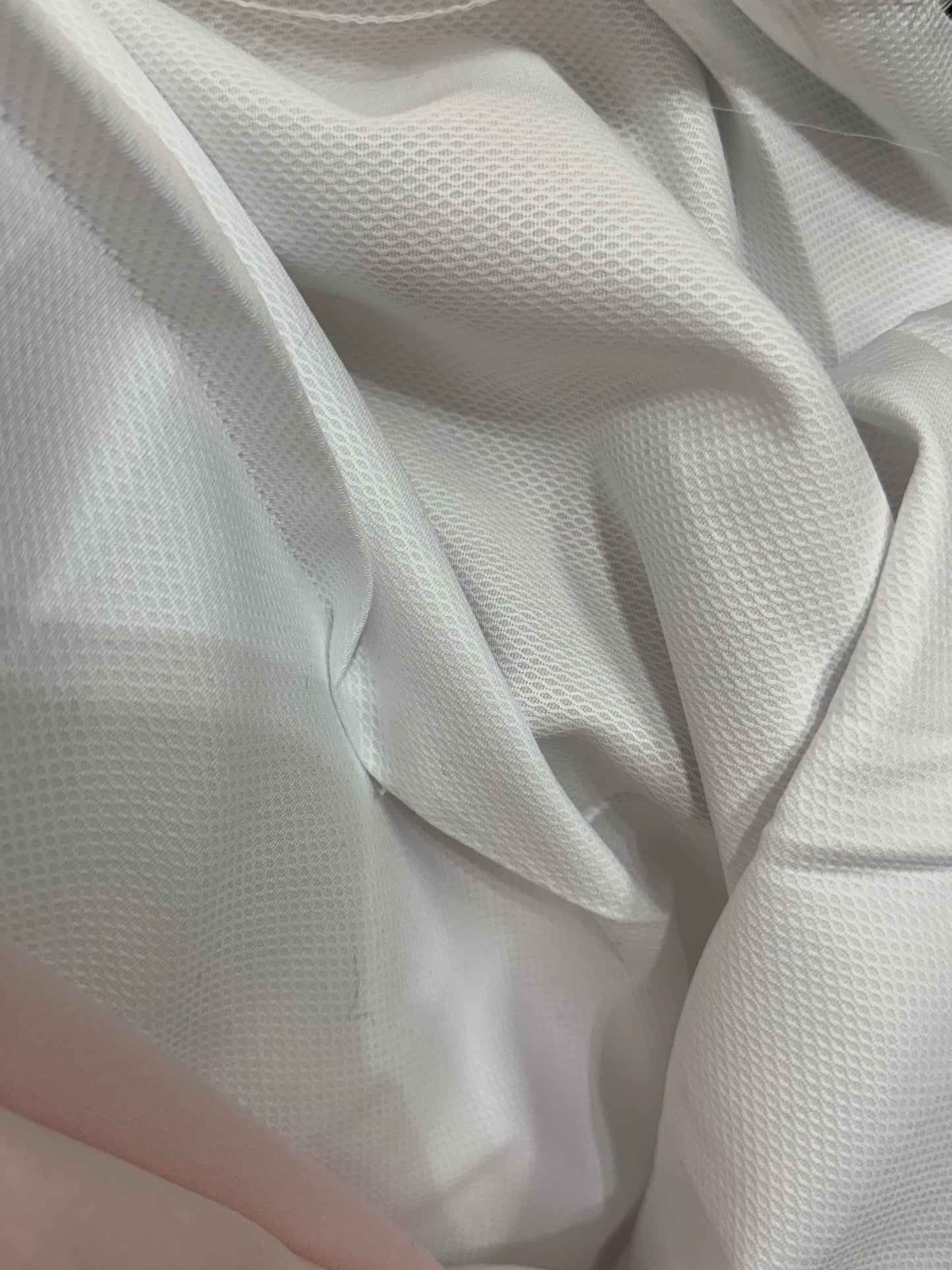 Italian Textured Cotton Mini Pique - White