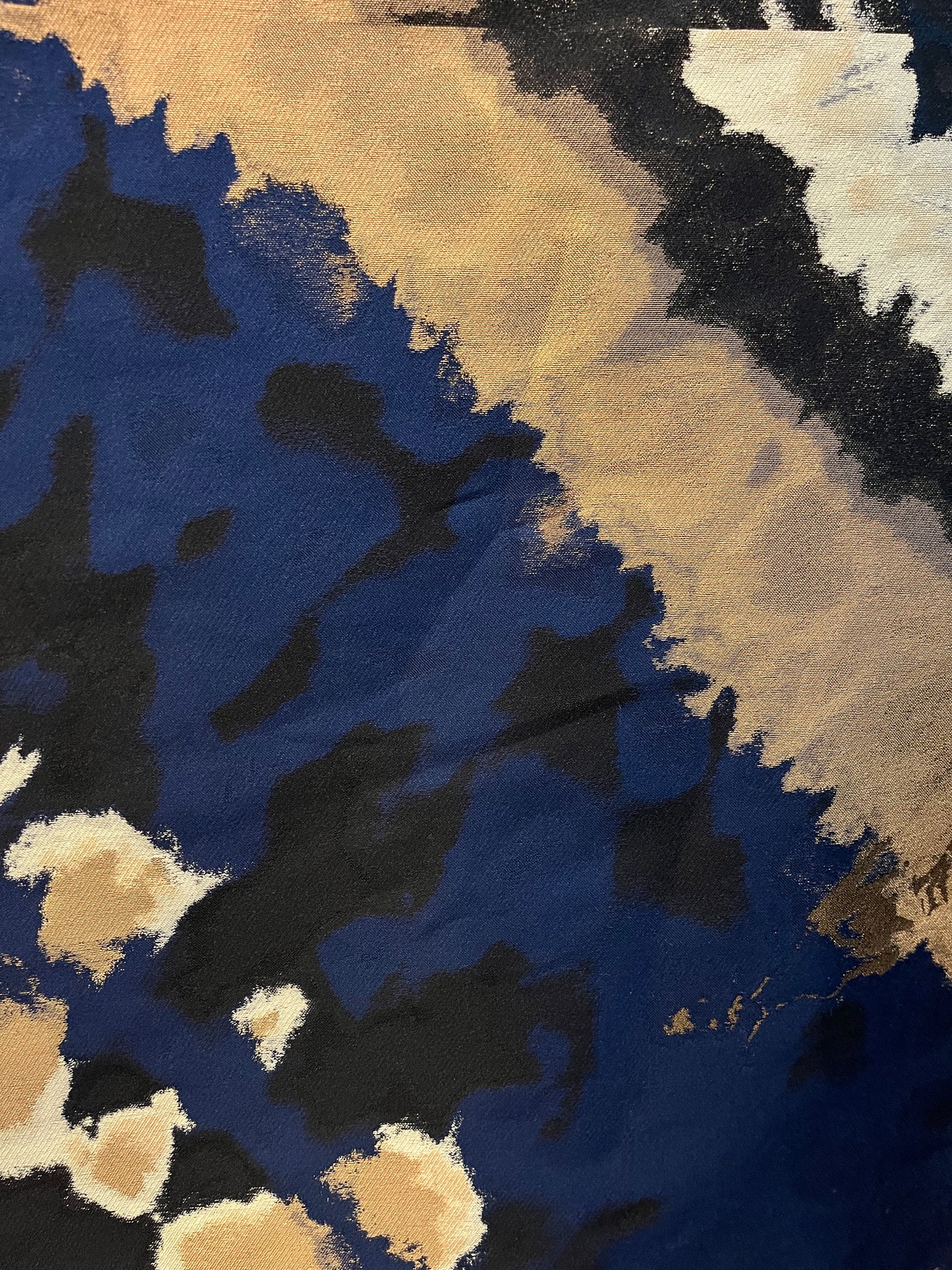 Silk & Wool Blend - Blue, Black, Orange & Yellow