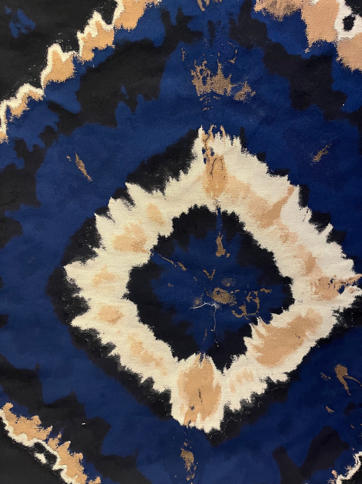 Silk & Wool Blend - Blue, Black, Orange & Yellow