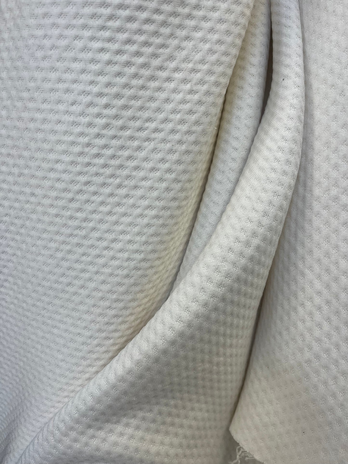 Embossed Poly Double Knit- Cream