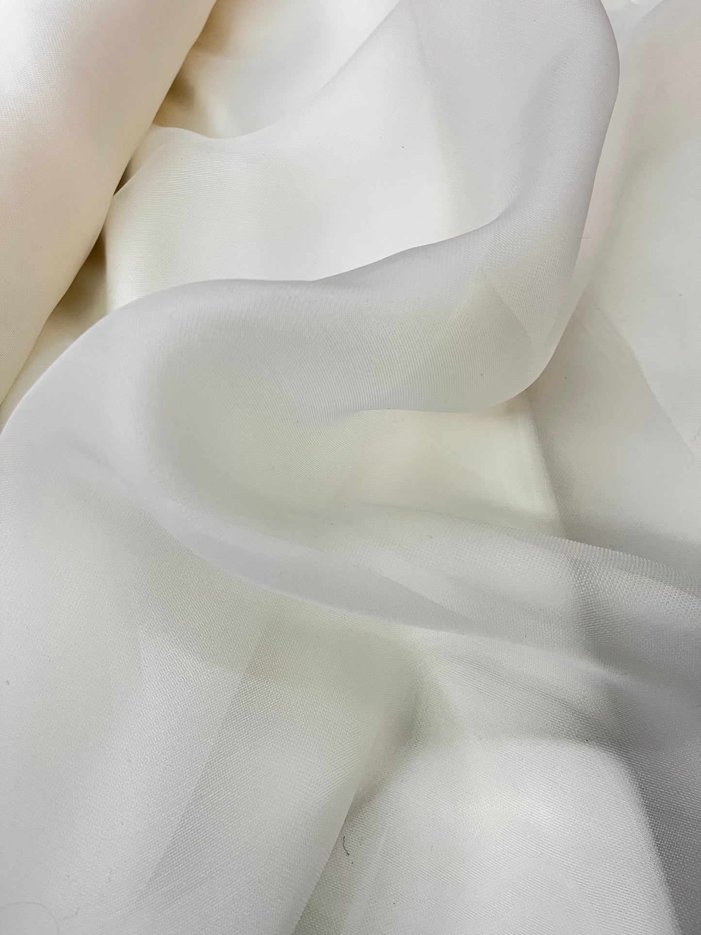 Wide Weave Silk Organza - Off White
