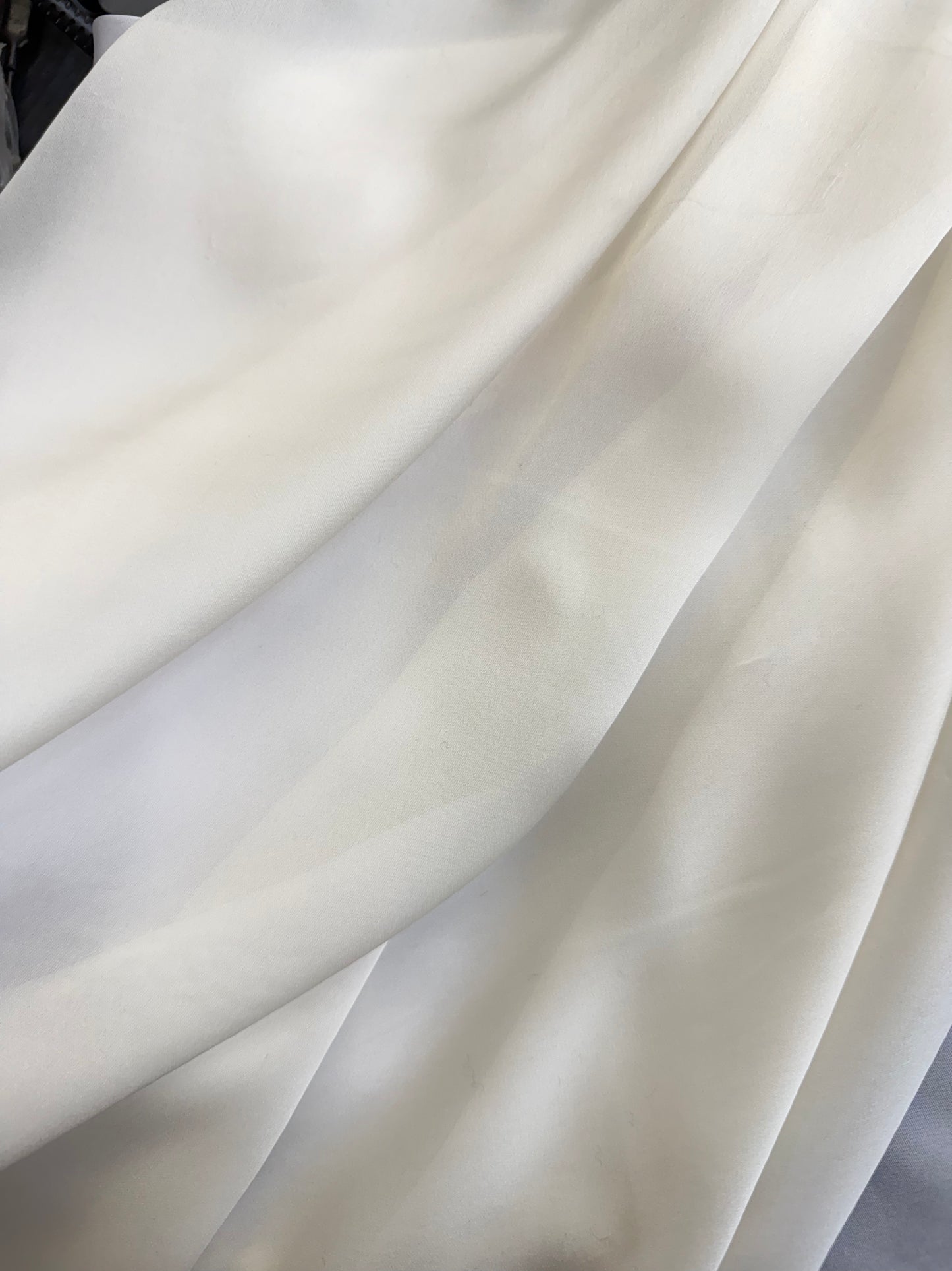 Satin Face Silk Chiffon - Ivory White