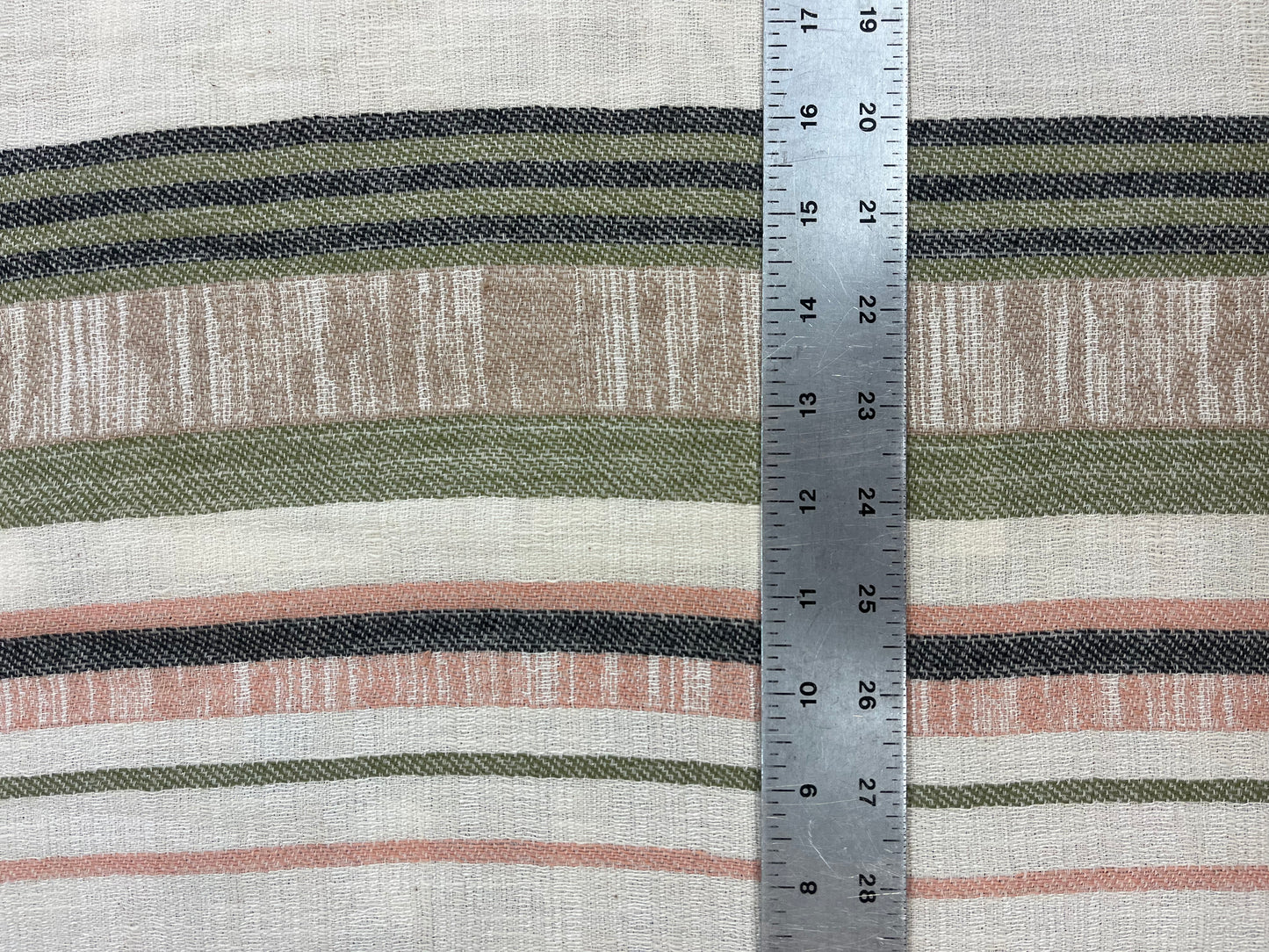 Textured Cotton Stripe - Warm White & Pastel