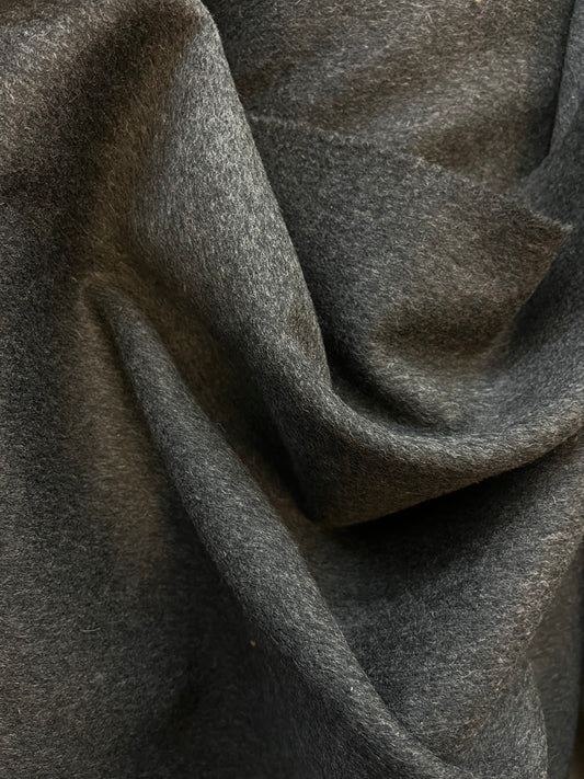 Italian Designer Melton Virgin Wool Coating - Heather Gray